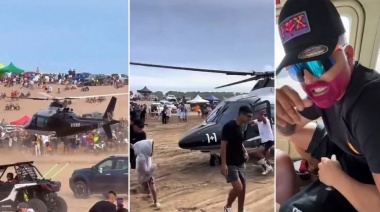 El cantante "Perro Primo" aterrizó en un helicóptero en plena playa y el piloto fue inhabilitado