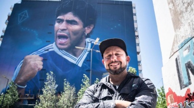 Inauguraron el mural más grande del mundo en homenaje a Diego Maradona
