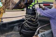Efectuaron el recambio de electrobomba en la planta de bombeo cloacal de la Terminal