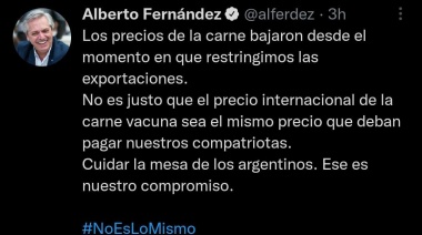 Fernández: "Los precios de la carne bajaron desde el momento en que restringimos las exportaciones"
