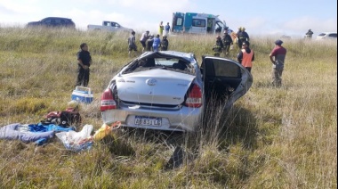 Una familia que venía a vacacionar a Necochea volcó cerca de Pieres