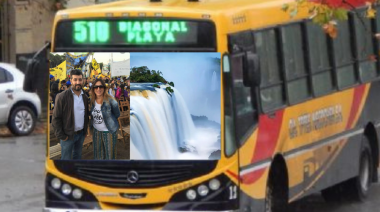 Funcionaria de paseo por cataratas en pleno paro de colectivos