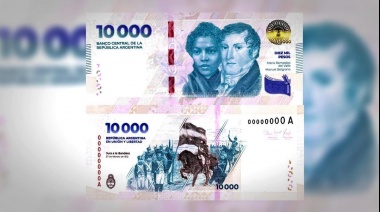 Las medidas de seguridad para reconocer los nuevos billetes de 10.000 pesos