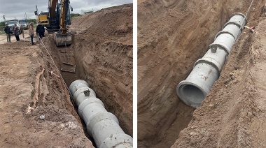 Con recursos municipales se ejecuta un importante pluvial en Quequén