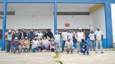 Precandidatas del Frente de Todos visitaron la obra de pintura del ISFDyT N°31