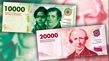 Los nuevos billetes de $10.000 comenzarán a circular a partir de mayo