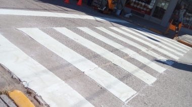 La Municipalidad termino de trabajar en las sendas peatonales del microcentro