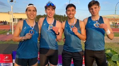 Santino Marchetti se subió al podio de la posta 4 x 400 en el Nacional de Misiones