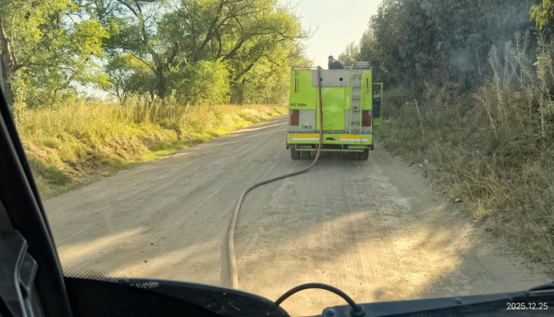 Áreas municipales dieron apoyo para sofocar un incendio forestal en un monte de eucaliptos