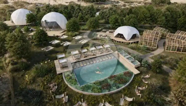 Las imágenes del moderno complejo sustentable que se proyecta en la zona de campings