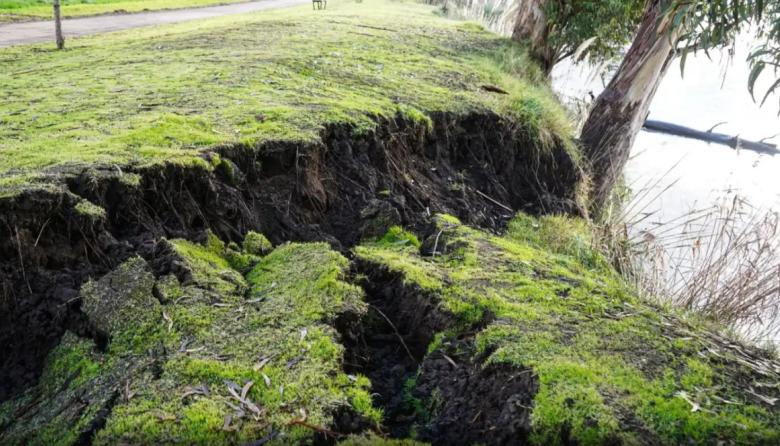 Preocupa un nuevo desmoronamiento en la Ribera del río Quequén