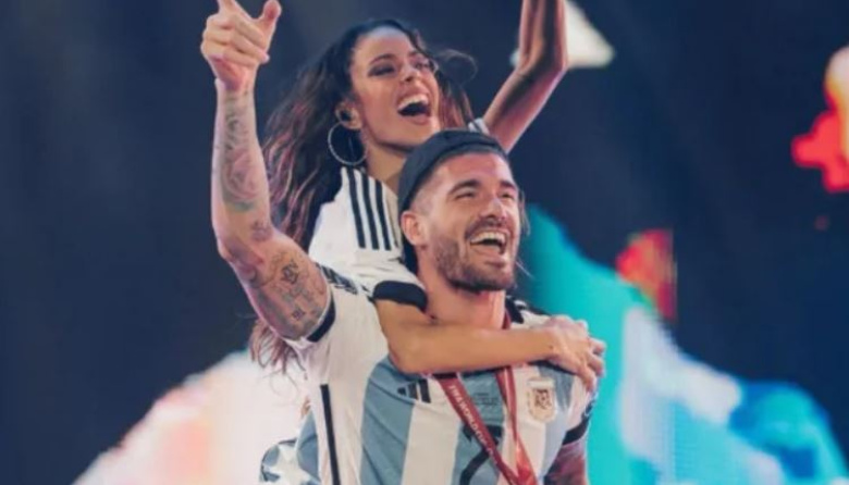 El romántico gesto de Tini Stoessel con Rodrigo De Paul después del triunfo contra Inglaterra