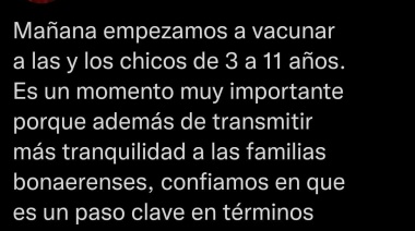 Comienza la vacunación pediátrica contra el coronavirus en la provincia de Buenos Aires