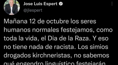 Polémico comentario de José Luis Espert por el 12 de octubre: "Los seres humanos normales festejamos el Día de la Raza"