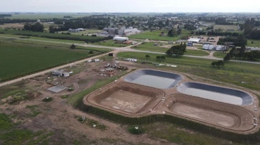 Avanza la construcción de la planta de tratamiento cloacal en San Cayetano