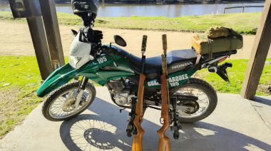 Secuestraron rifles en la ribera y se enfatiza en que la caza está prohibida en lugares públicos
