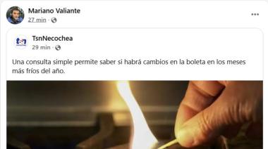 “Te avisan que vas a pagar más gas y lo publican como si nada”: fuerte repudio al accionar de Mariano Valiante tras el avance contra Zona Fría