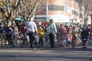 Más de 250 niños participaron de una bicicletada educativa en la Plaza Dardo Rocha